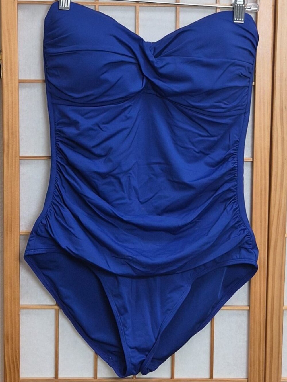 NWOT Anne Cole royal blue one-piece swimsuit with removeable straps size 12